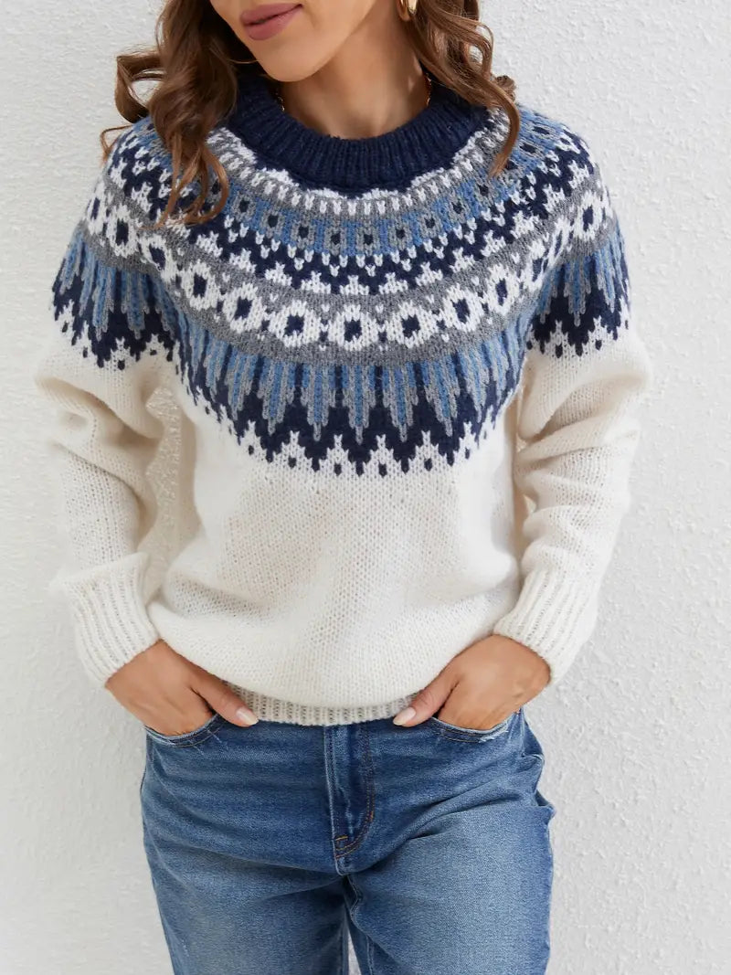 Freya™ | Stilfuld mønstrede sweater til kvinder